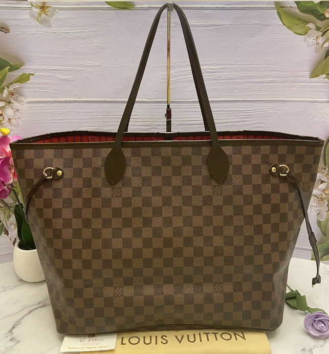 Louis Vuitton Neverfull GM Damier Ebene Cerise Red Tote (TJ0131)