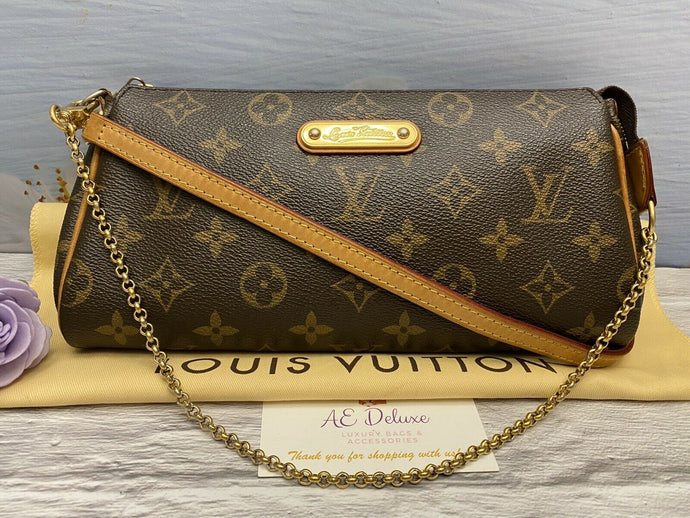 Louis Vuitton Eva Monogram Clutch Crossbody Shoulder Purse (SN2121)