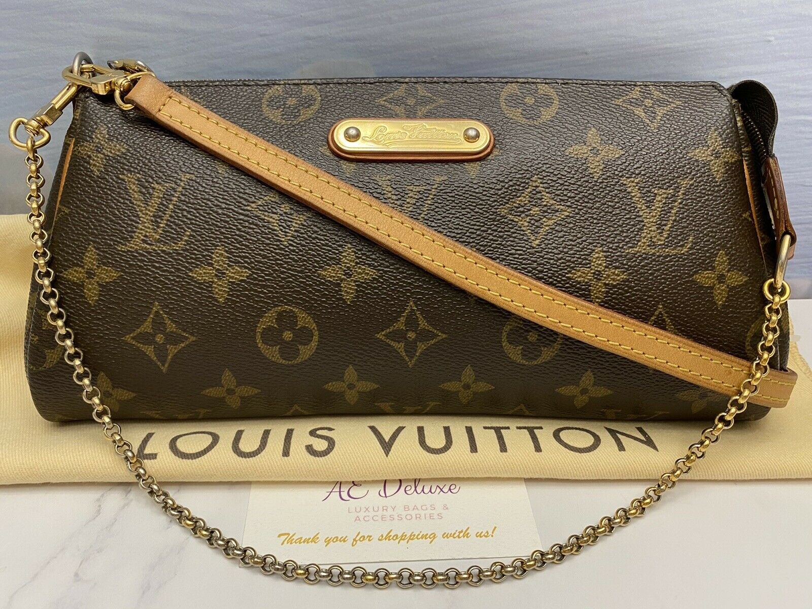 Eva Monogram Chain Clutch Crossbody Purse (AA1150)