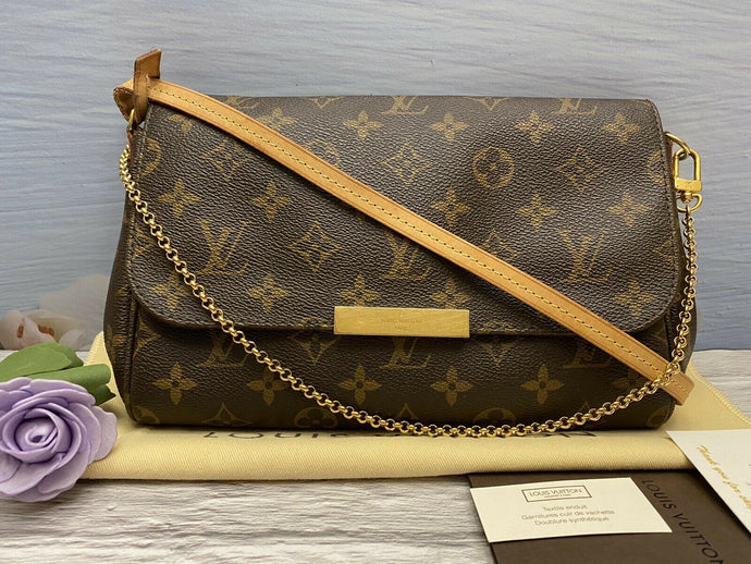 Louis Vuitton Favorite MM Monogram Chain Clutch Crossbody (DU4103)