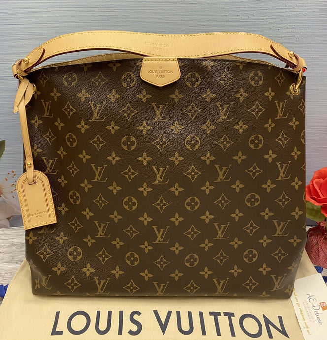 Louis Vuitton Graceful MM Monogram Beige Shoulder Hobo (SD4167)