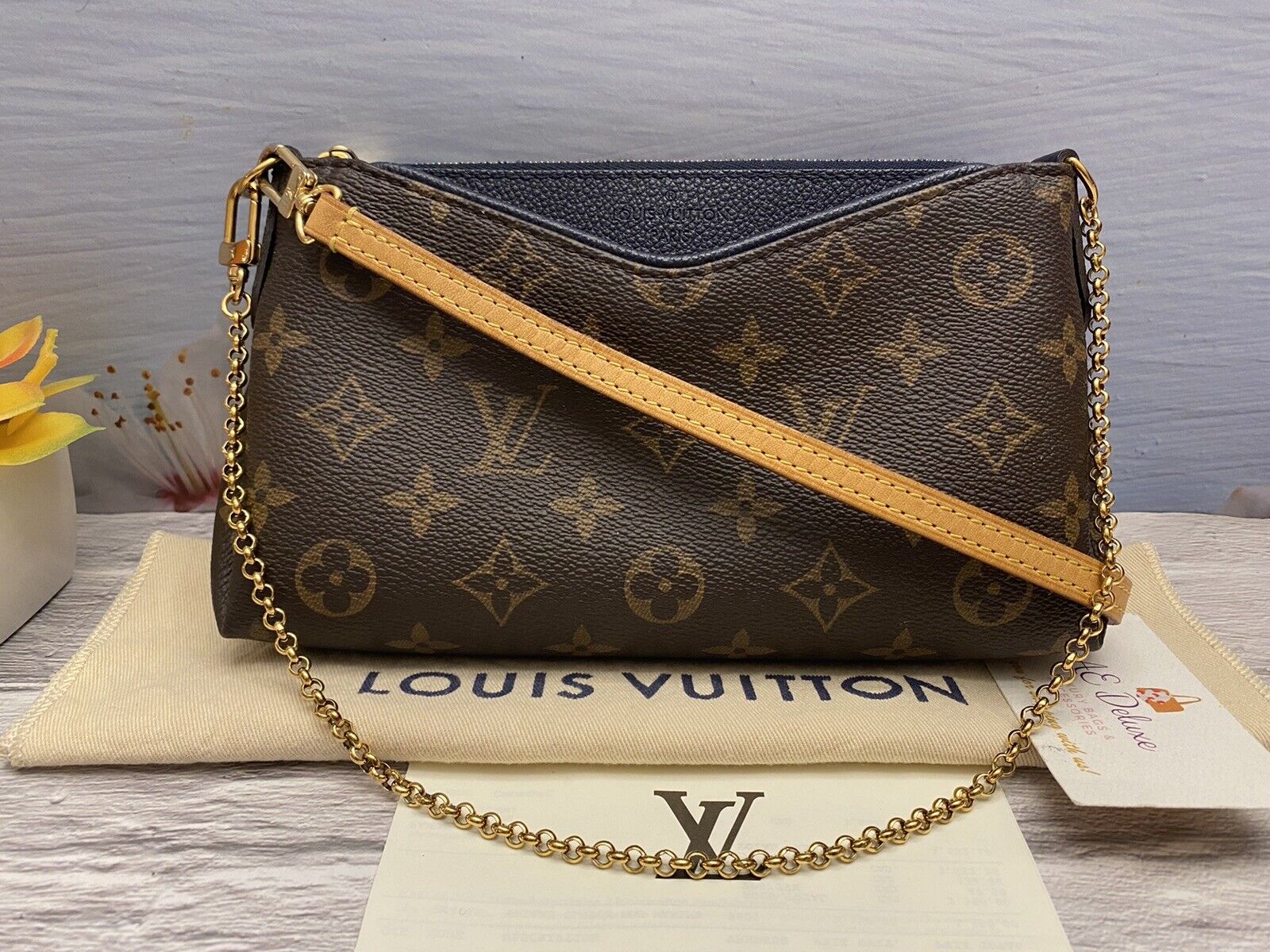 Louis Vuitton Pallas Monogram Marine/Navy Chain Crossbody (SD1197
