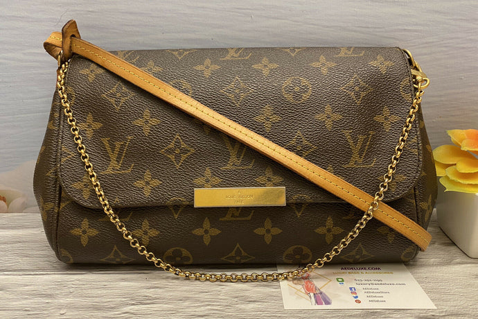 Louis Vuitton Favorite MM Monogram Chain Clutch Crossbody (SA4123)