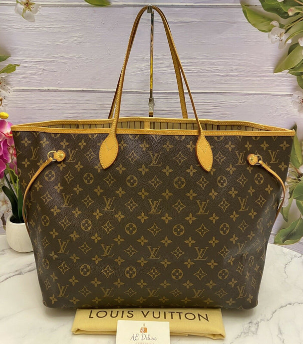 Louis Vuitton Neverfull GM Monogram Beige Tote Bag (FL1017)
