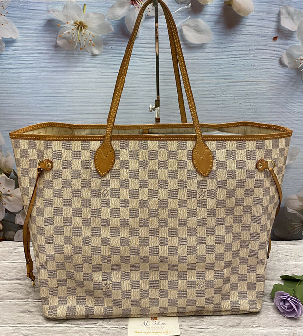Louis Vuitton Neverfull GM Damier Azur Beige Shoulder Bag Tote Purse(TJ4102)