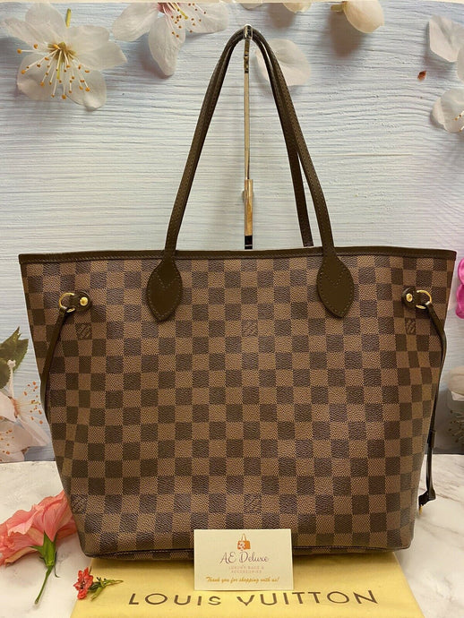 Louis Vuitton Neverfull MM Damier Ebene Tote (AR4186)