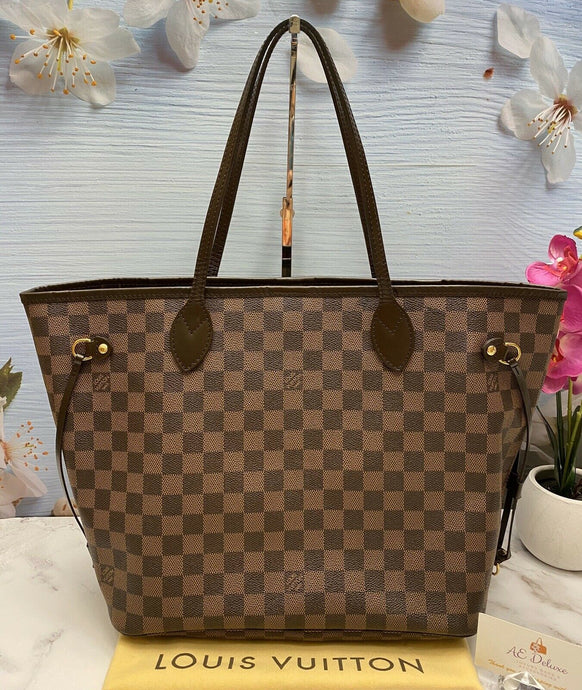 Louis Vuitton Neverfull MM Damier Ebene Tote (AR3101) + Dust Bag