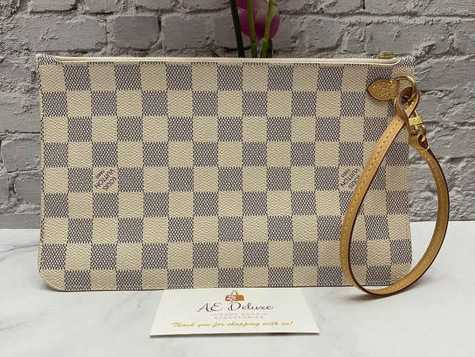 Louis Vuitton Neverfull MM/GM Damier Azur Wristlet/Pouch/Clutch(SD1124)
