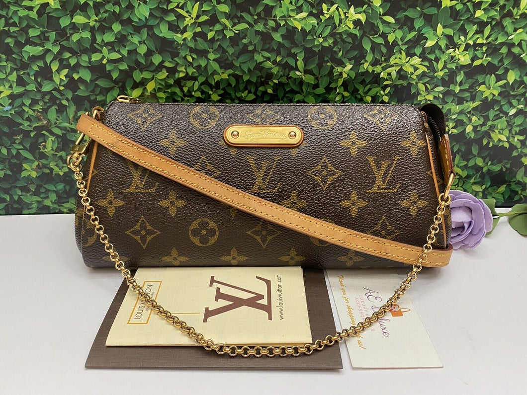 Louis Vuitton Eva Monogram Chain Clutch Purse Crossbody Bag(AA3102)
