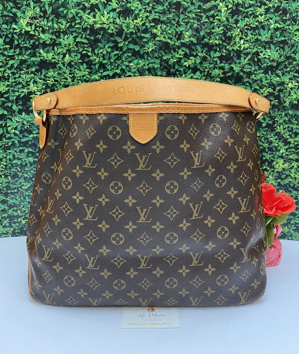 Louis Vuitton Delightful MM Monogram Beige Shoulder Bag Tote Purse (TR2170)