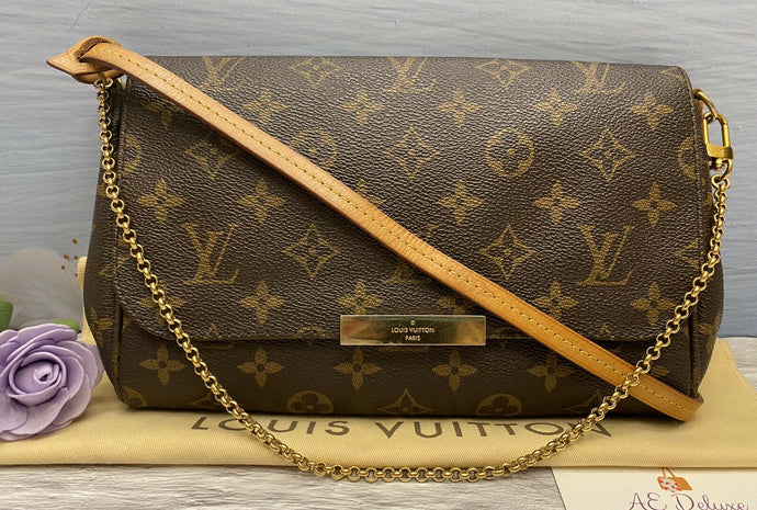 Louis Vuitton Favorite MM Monogram Chain Clutch Crossbody (SA4135)