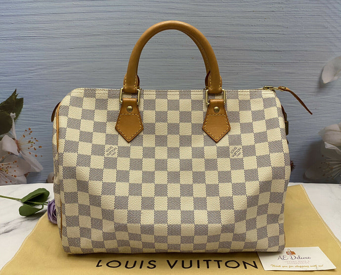 LOUIS VUITTON Speedy 30 Damier Azur Handbag Purse (DU1018 )