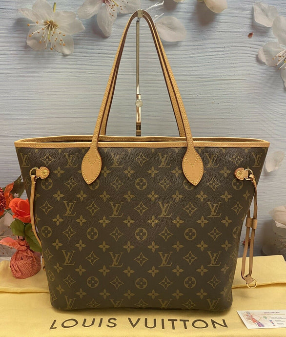Louis Vuitton Neverfull MM Monogram Biege Shoulder Tote (SD5102)