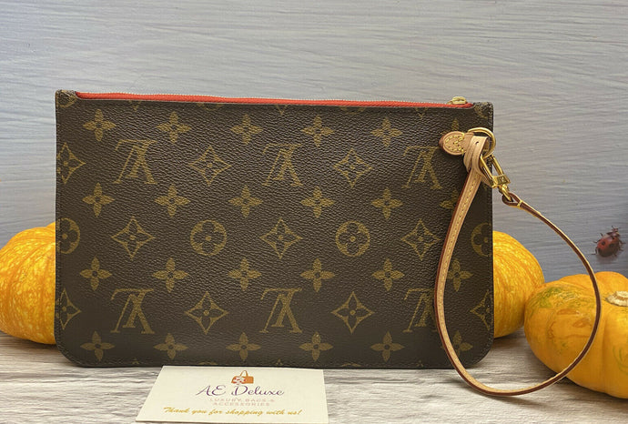 Louis Vuitton Neverfull MM/GM Cherry Monogram Wristlet/Pouch/Clutch (SD1220)