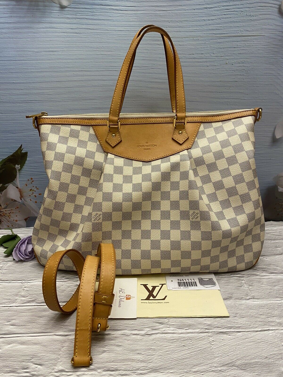 Louis Vuitton Siracusa GM Damier Azur *Authentic for Sale in Miami