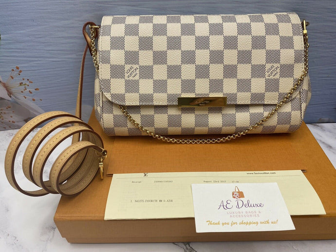 Louis Vuitton Favorite MM Damier Azur Clutch Bag (DU1127)