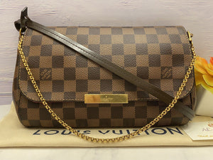 Louis Vuitton Favorite MM Damier Ebene Clutch Crossbody (DU1166)