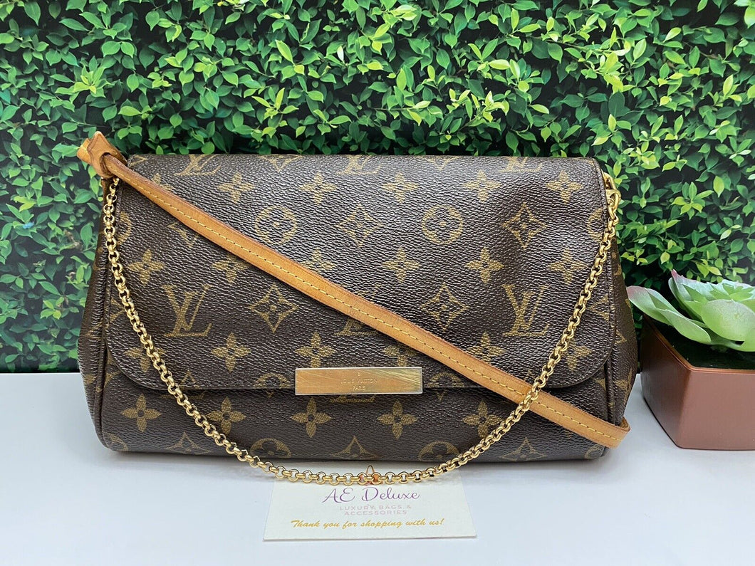 Louis Vuitton Favorite MM Monogram Chain Clutch Crossbody Bag (FL1124)