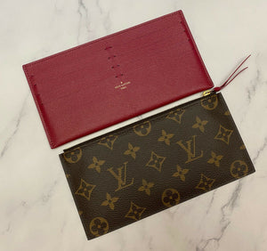 Louis Vuitton Leather Pochette Felicie Insert/Card Case Fuchsia