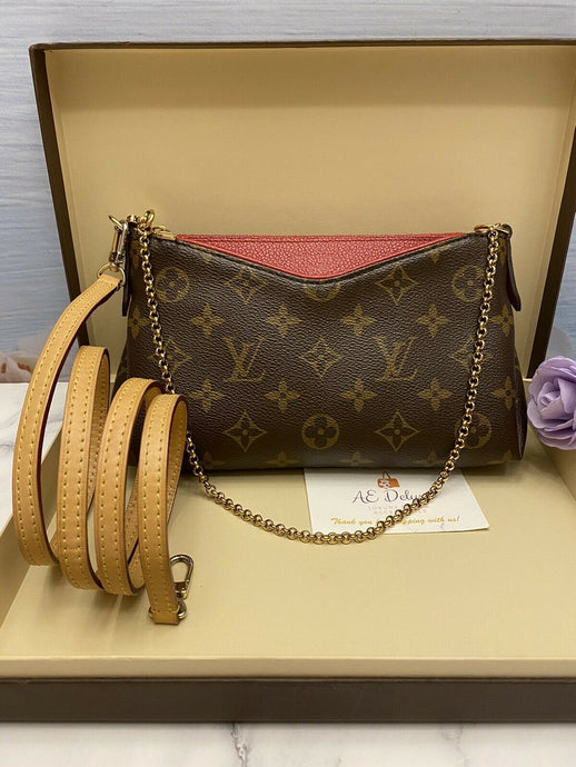 Louis Vuitton Pallas Cerise/Red Chain Clutch Crossbody (GI0157)