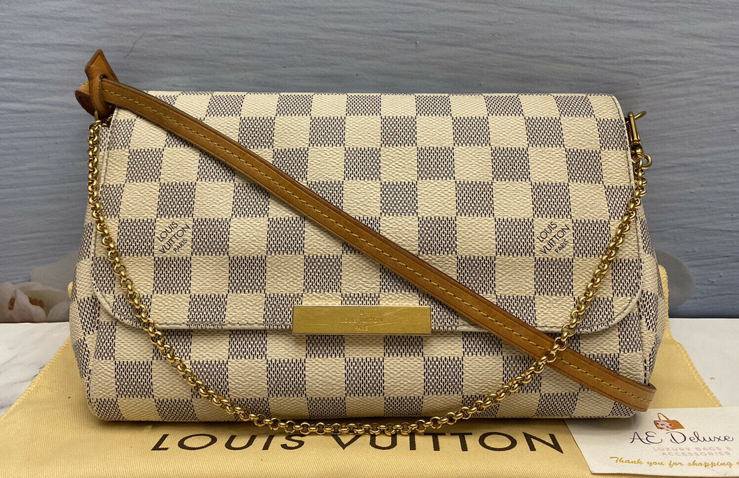 Louis Vuitton Favorite MM Damier Azur Clutch Crossbody (DU5105)