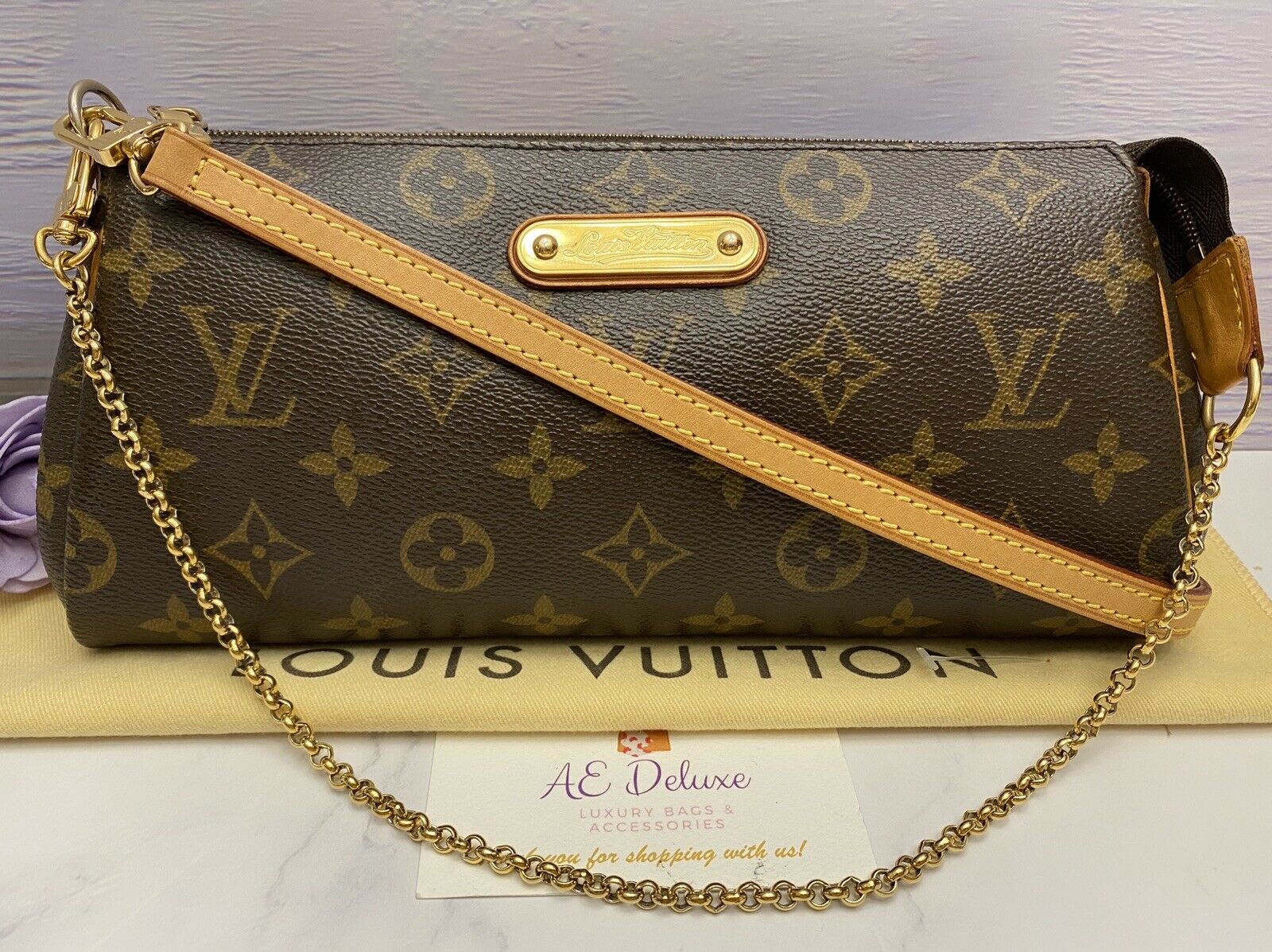 Louis Vuitton Louis Vuitton Eva Monogram Canvas 2 Way Clutch Bag +