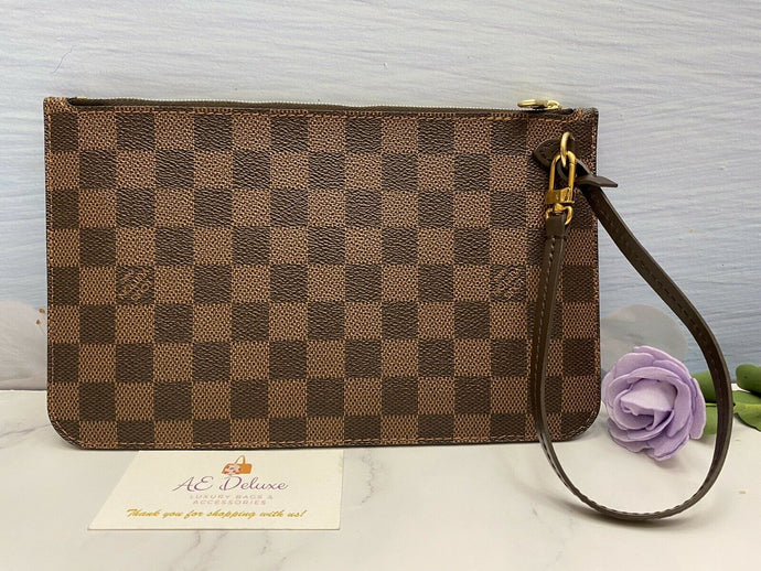 Neverfull MM/GM Damier Ebene Red Wristlet (FL3127)