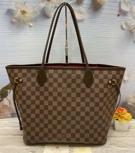 Load image into Gallery viewer, Louis Vuitton Neverfull MM Damier Ebene Cherry Red Tote Shoulder Bag(GI4181)