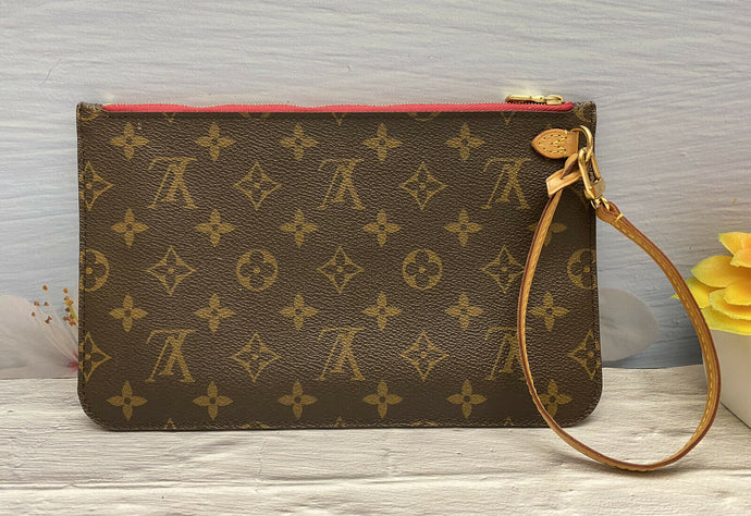 Louis Vuitton Neverfull MM/GM Pivoine Monogram Wristlet/Pouch/Clutch(MS1168)