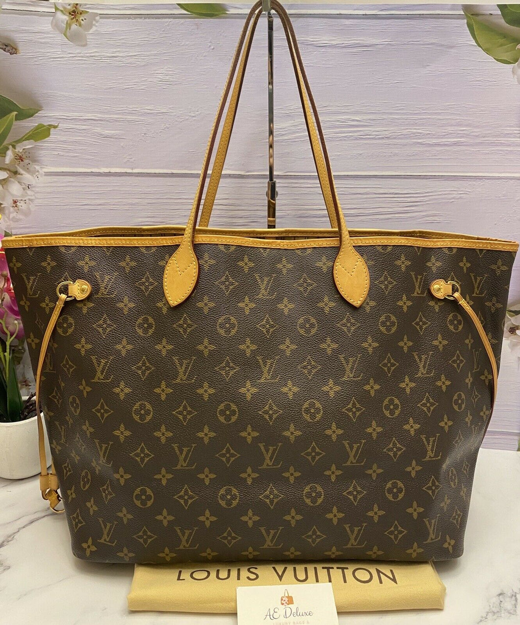 LV Neverfull GM Monogram Tote Bag Brown