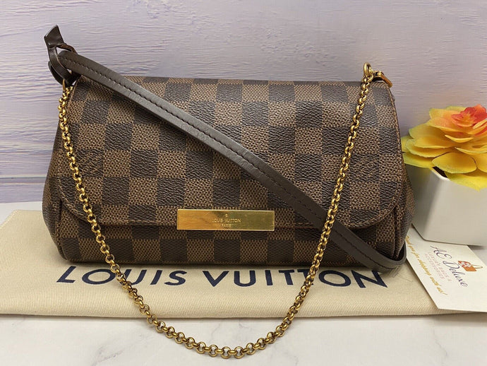 Louis Vuitton Favorite PM Damier Ebene Clutch Crossbody (SA4175)